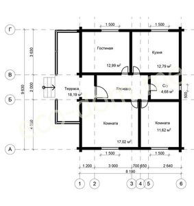 Проект дома из оцилиндрованного бревна 10х9 № ДиОБ-71